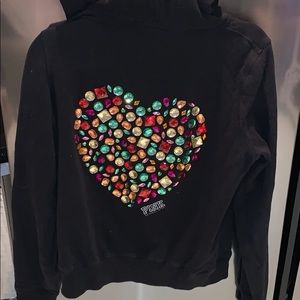 Victoria’s Secret PINK Gem Heart Sweatshirt, L